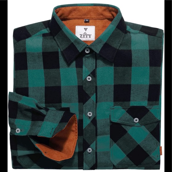 BRAND NEW MENS PLAID FLANNEL REGULAR FIT SHIRT. NWT - Picture 2 of 4